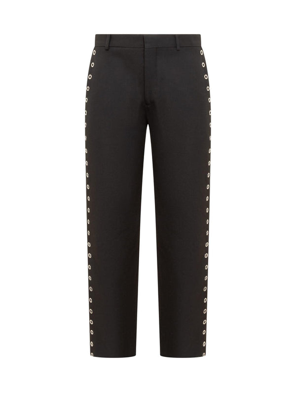 Off-White Eyelet Brand Slim Trousers - Men - Piano Luigi