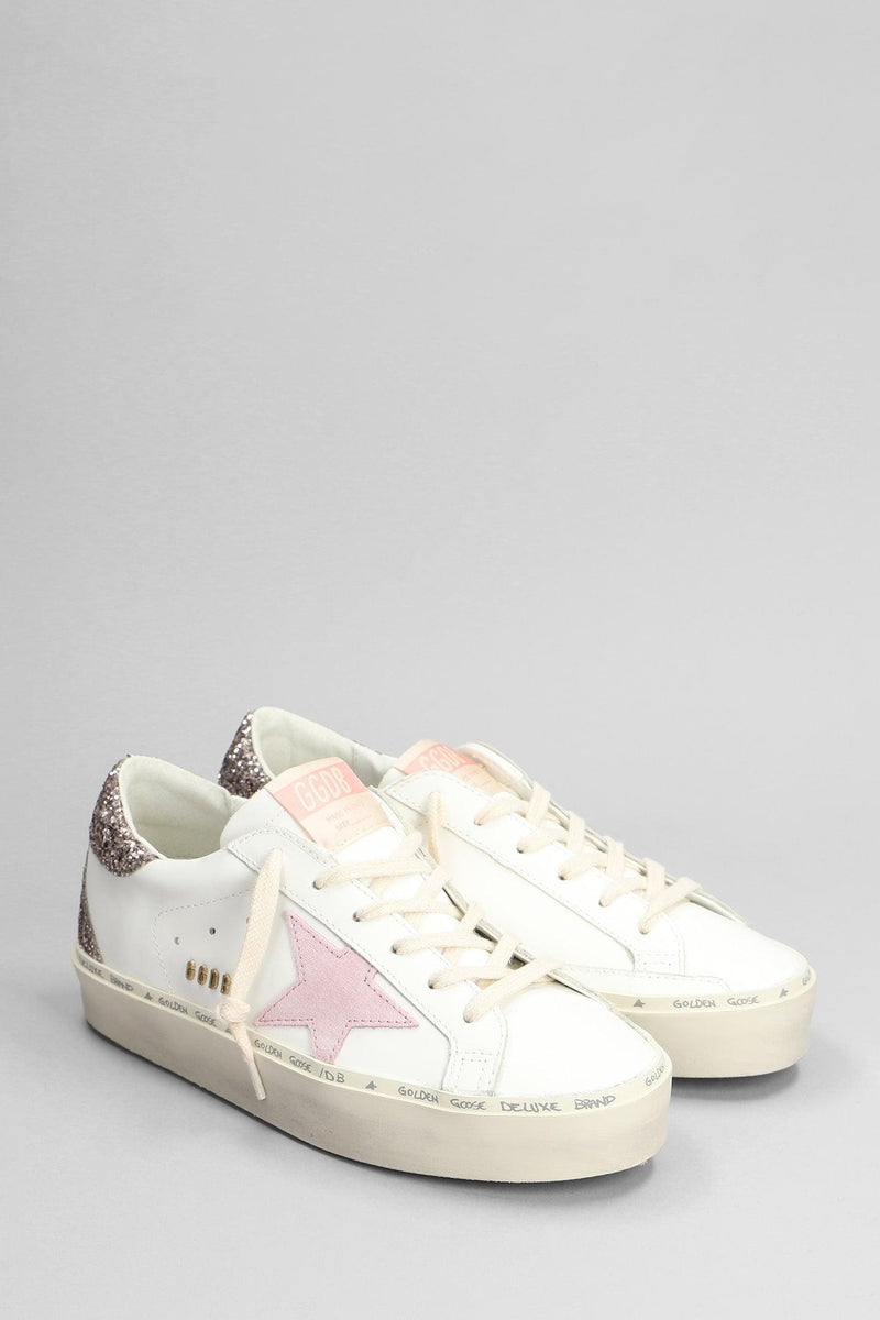 Golden Goose Hi Star Sneakers In White Leather - Women - Piano Luigi