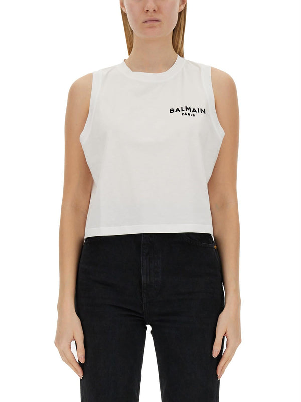 Balmain Tank Top With Logo - Women - Piano Luigi