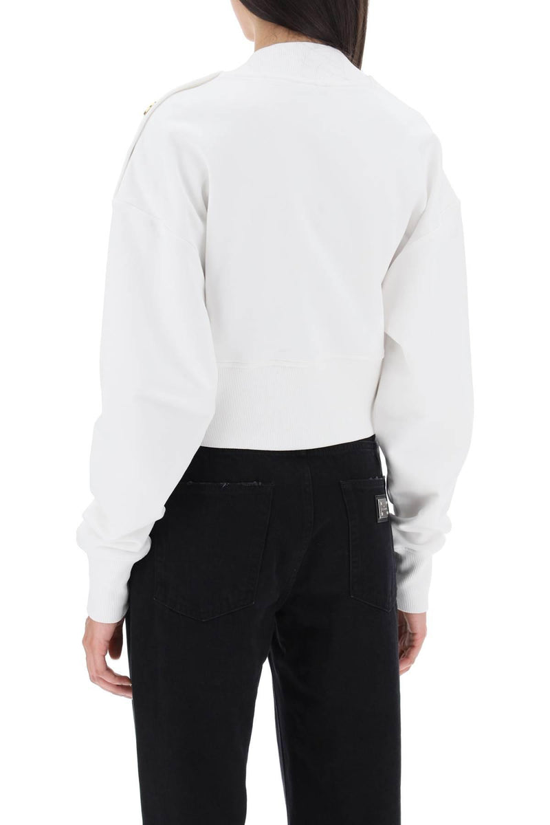 Balmain Logo Cropped Sweatshirt - Women - Piano Luigi