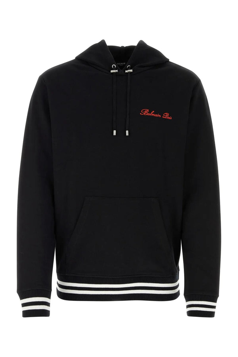 Balmain Black Cotton Sweatshirt - Men - Piano Luigi