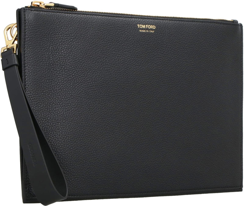 Tom Ford Leather Flat Pouch - Men - Piano Luigi