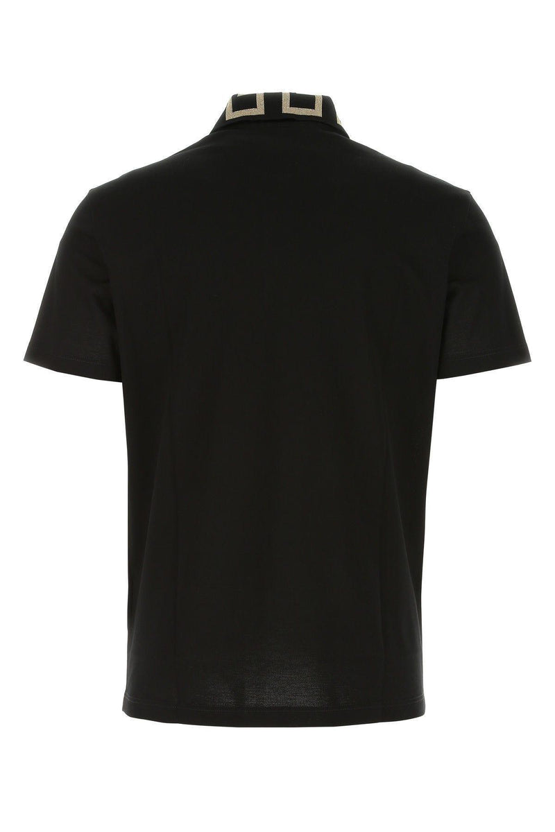 Versace Black Piquet Polo Shirt - Men - Piano Luigi