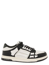 AMIRI skel Top Low White And Black Sneakers With Skeleton Patch In Leather Man - Men - Piano Luigi