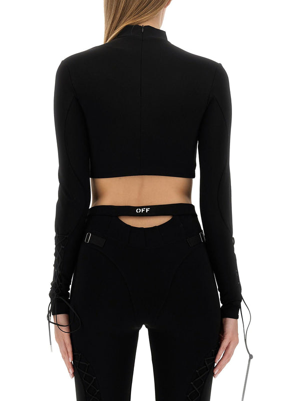 Off-White Lace-up L/s Turtleneck Top - Women - Piano Luigi