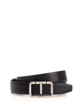 Tom Ford t Shiny Leather Belt With Silver Buckle - Men - Piano Luigi