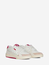 Palm Angels Palm University Low Top Sneakers In White And Pink Leather Woman - Women - Piano Luigi