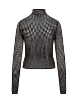 Off-White Black Mesh Turtleneck With Logo - Women - Piano Luigi