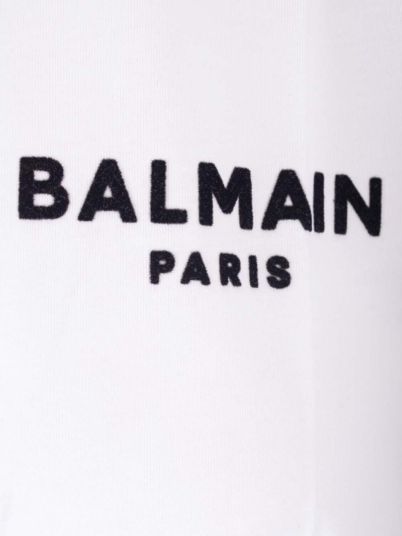 Balmain Flocked Logo T-shirt - Women - Piano Luigi