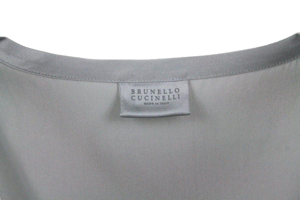 Brunello Cucinelli Sleeveless Round Neck Top In Stretch Silk - Women - Piano Luigi