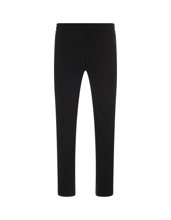 Moncler Black Sports Trousers With Logo Bands In Gros Grain - Men - Piano Luigi