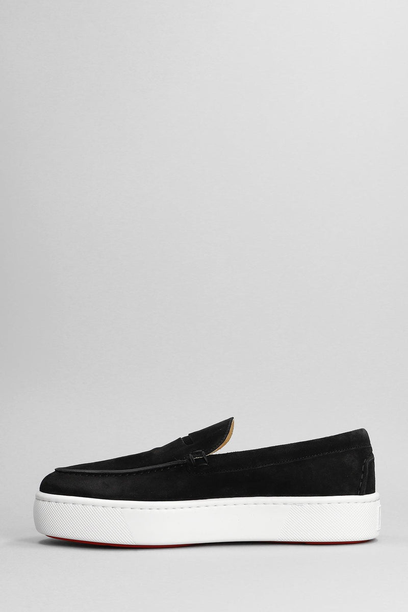 Christian Louboutin Paqueboat Flat Sneakers In Black Suede - Men