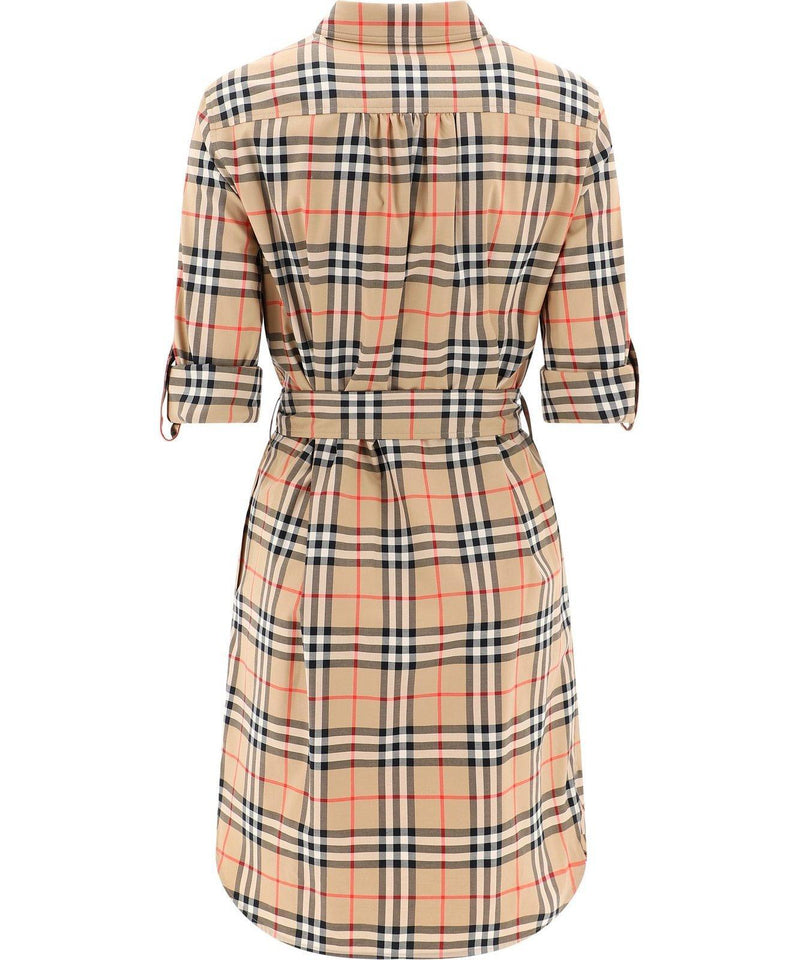 Burberry Checked Tie-waist Shirt Dress - Women - Piano Luigi