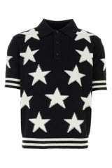 Balmain Two-toned Star Intarsia-knit Polo Shirt - Men - Piano Luigi