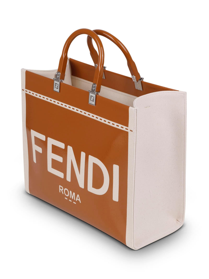 Fendi Sunshine Bag In Canvas And Patent Leather - Women - Piano Luigi