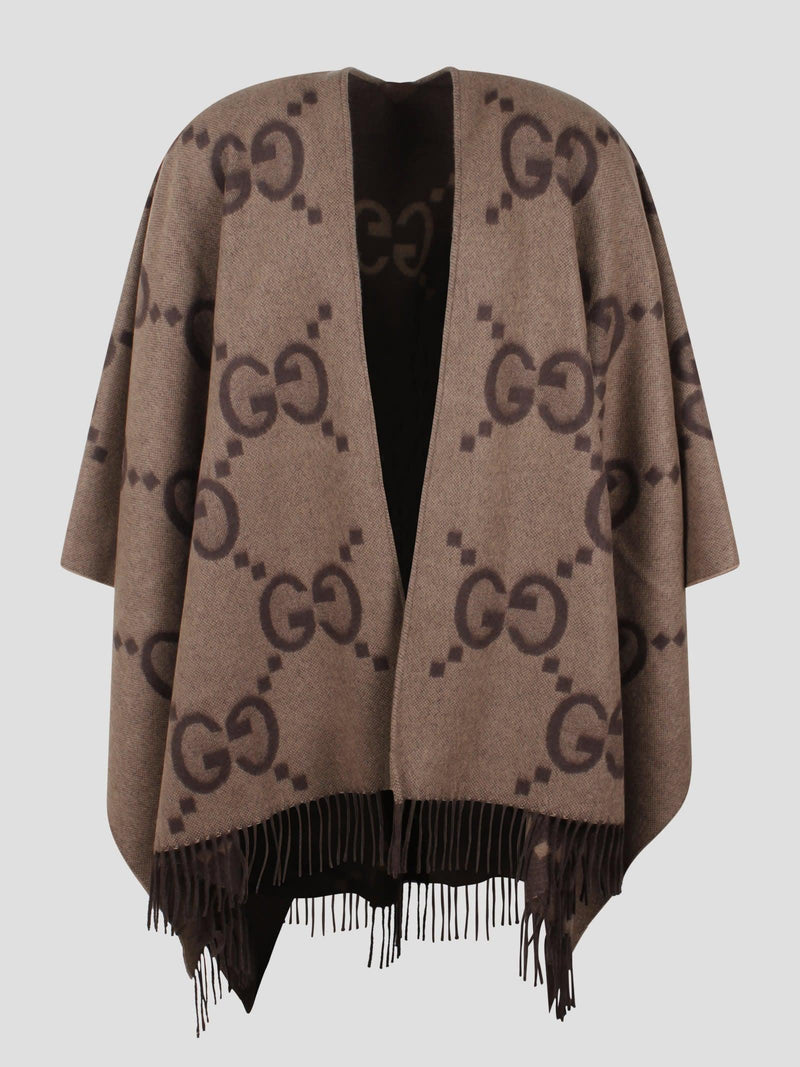 Gucci Reversible Jumbo Gg Cashmere Cape - Women - Piano Luigi