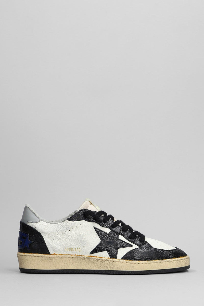 Golden Goose Ball Star Sneakers In White Leather - Men - Piano Luigi