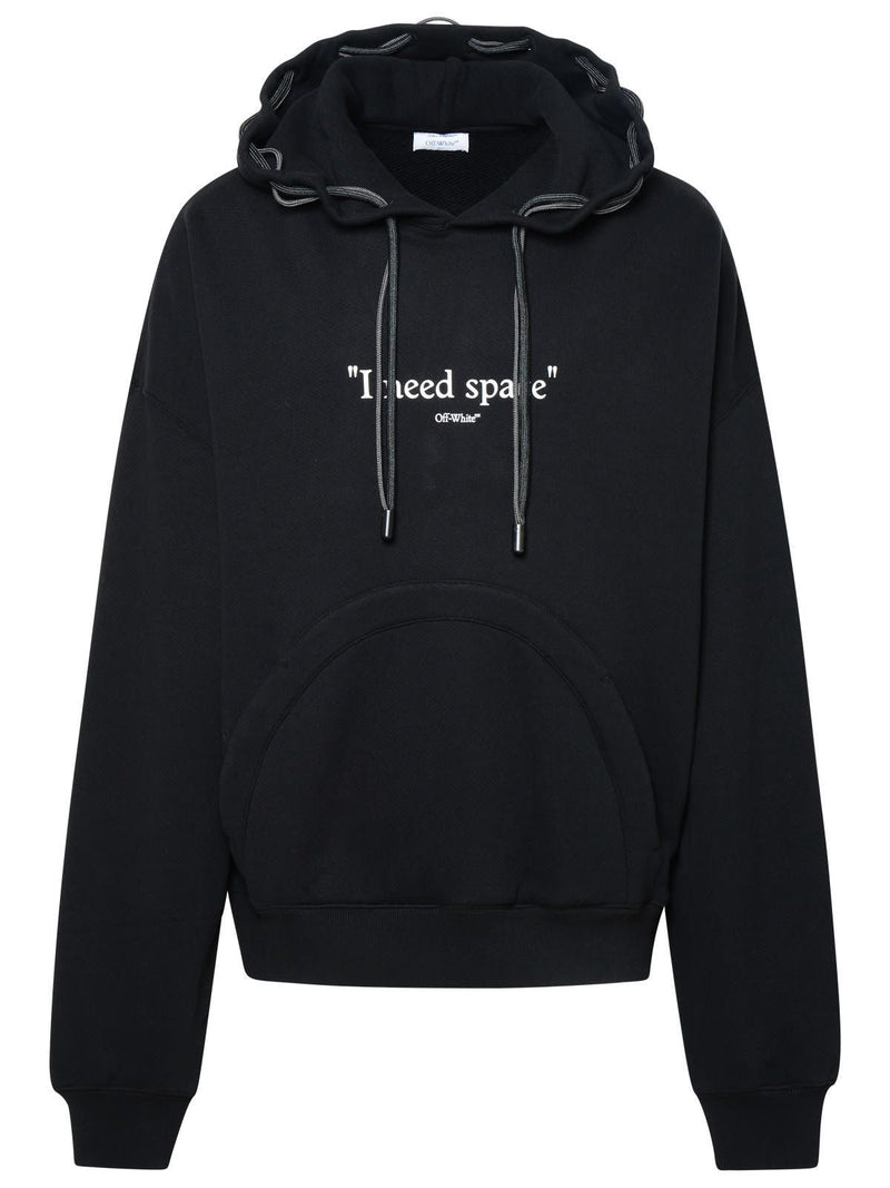 Off-White give Me Space Black Cotton Hoodie - Men - Piano Luigi