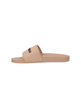 Balenciaga Beige Slide Sandals With Logo In Rubber Man - Men - Piano Luigi