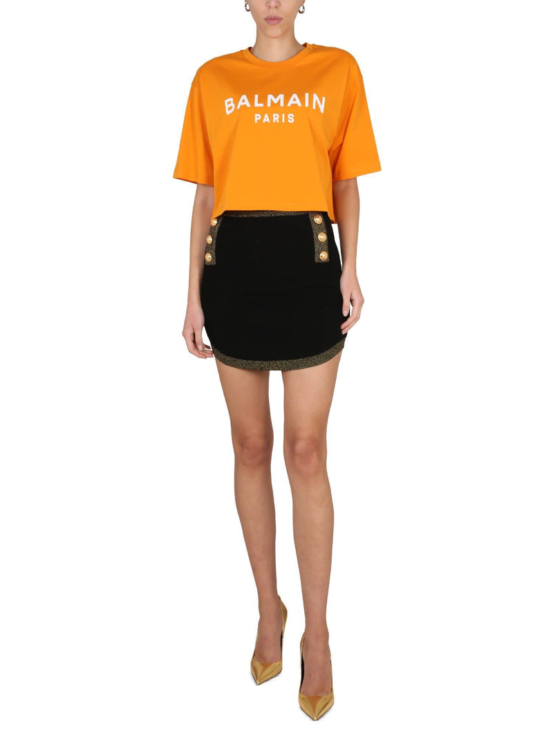 Balmain Logo Print T-shirt - Women - Piano Luigi