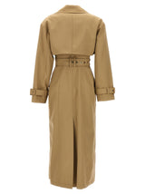 Balmain Logo Button Trench Coat - Women - Piano Luigi