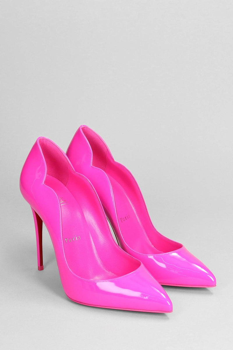 Christian Louboutin Hot Chick Sling 100 Pumps In Fuxia Patent Leather - Women - Piano Luigi