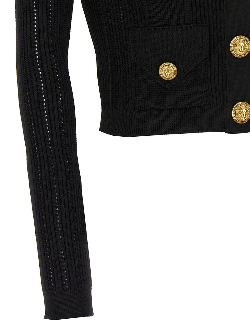 Balmain Logo Buttons Cardigan - Women - Piano Luigi