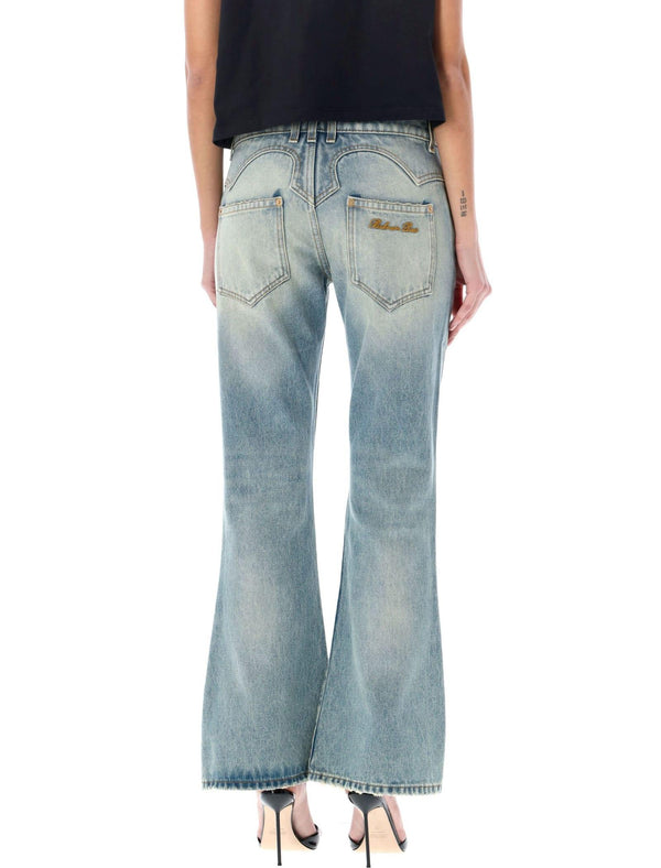 Balmain Western Bootcut Denim Jeans - Women - Piano Luigi