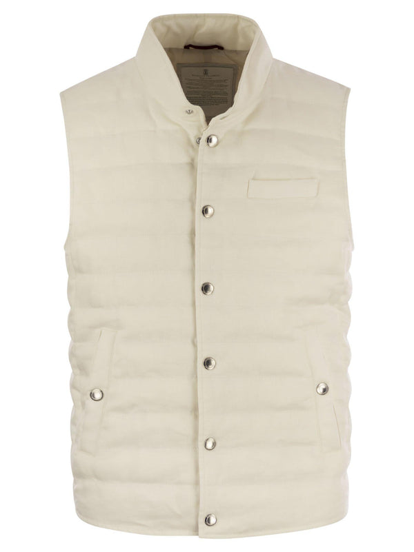 Brunello Cucinelli Linen Sleeveless Down Jacket - Men - Piano Luigi