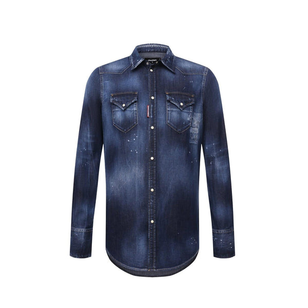 Dsquared2 Logo Denim Shirt - Men - Piano Luigi