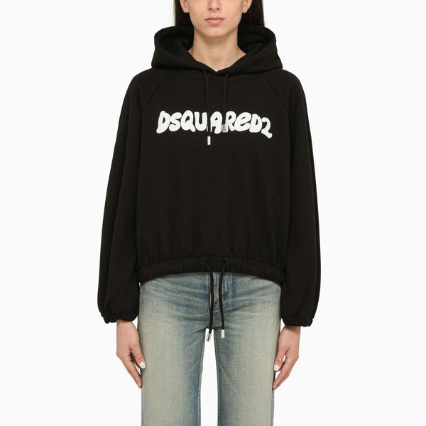 Dsquared2 Black Hoody With Logo - Women - Piano Luigi