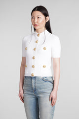 Balmain Cardigan In White Viscose - Women - Piano Luigi