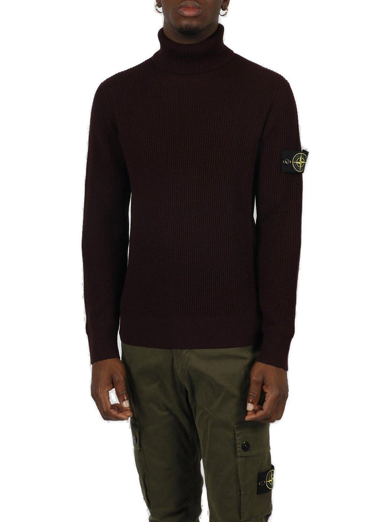 Stone Island Compass-patch Roll-neck Knitted Jumper - Men - Piano Luigi