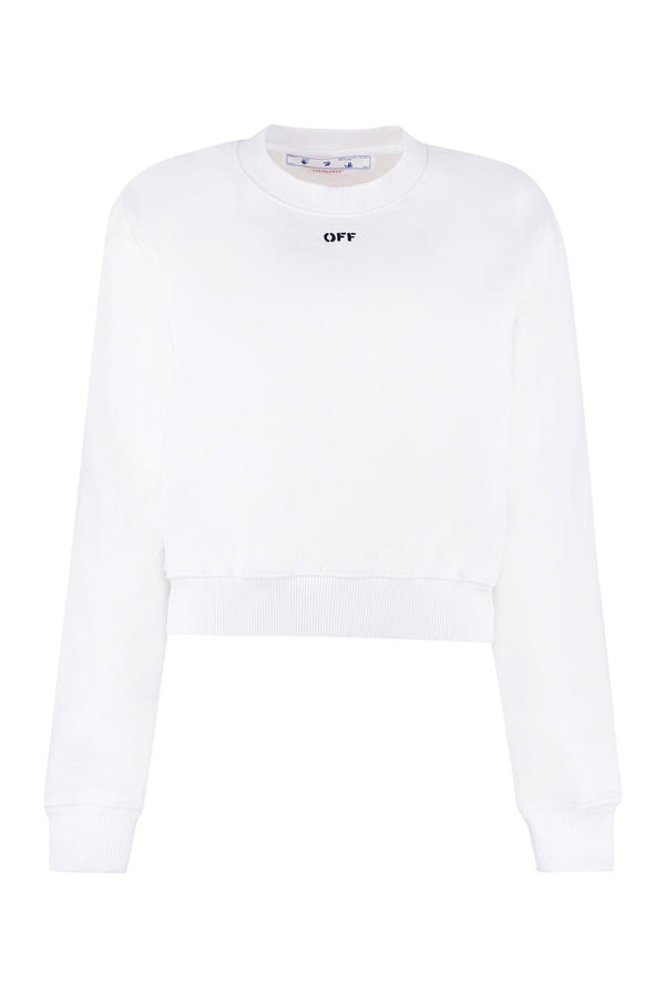 Off-White Logo Detail Cotton Sweatshirt - Women - Piano Luigi