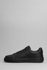 Balmain B-court Sneakers In Black Leather - Men - Piano Luigi