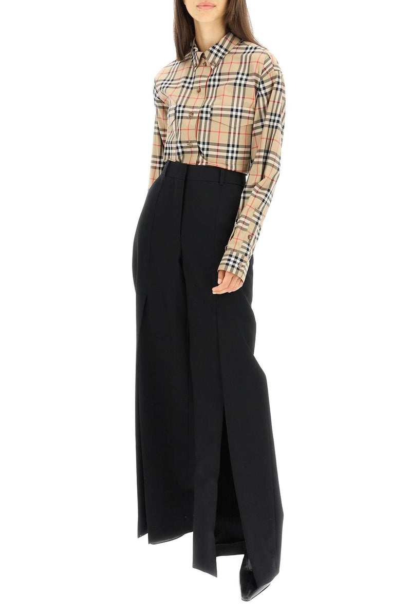 Burberry Wool Trousers With Slit - Women - Piano Luigi