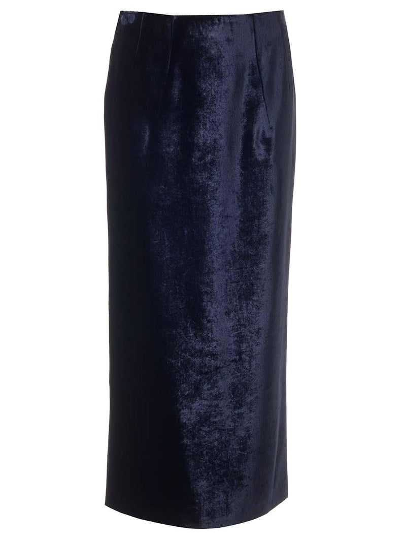 Fendi Long Velvet Pencil Skirt - Women - Piano Luigi