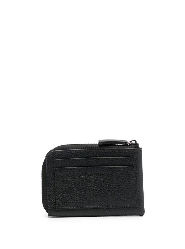 Dsquared2 Black Wallet With Contrasting Logo Lettering Print In Leather Man - Men - Piano Luigi
