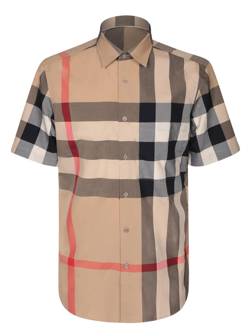 Burberry Summerton Check Motif Beige Shirt - Men - Piano Luigi