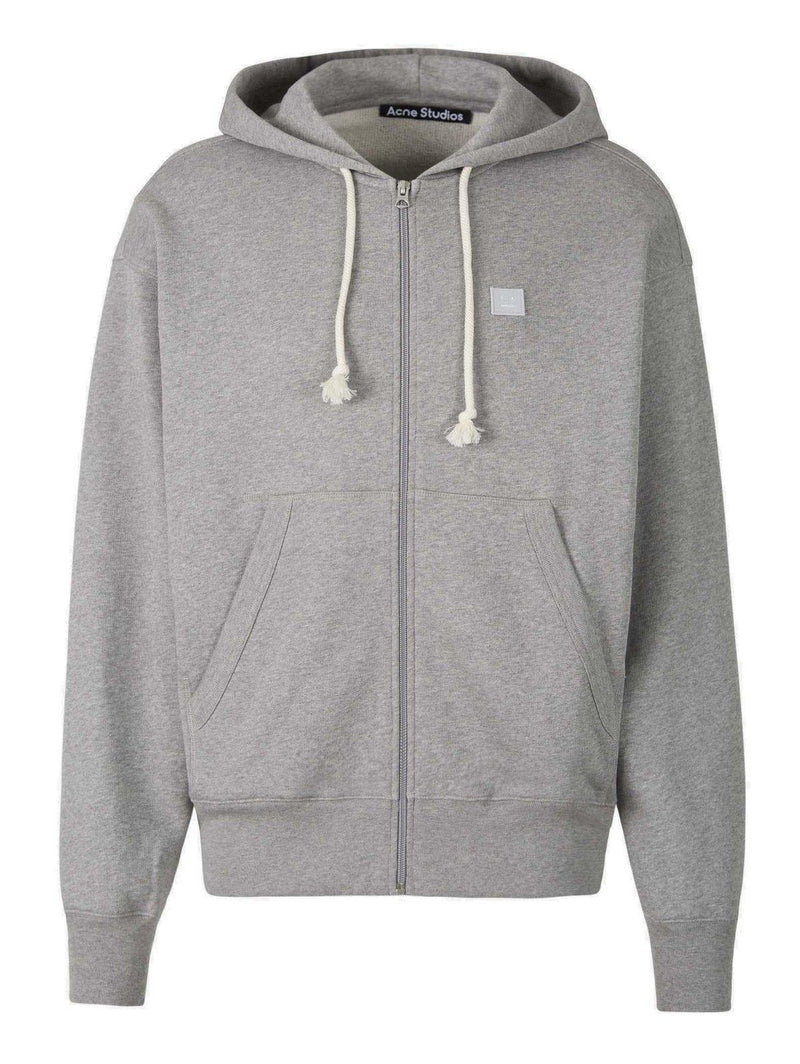 Acne Studios Face Logo Patch Zipped Hoodie - Men - Piano Luigi