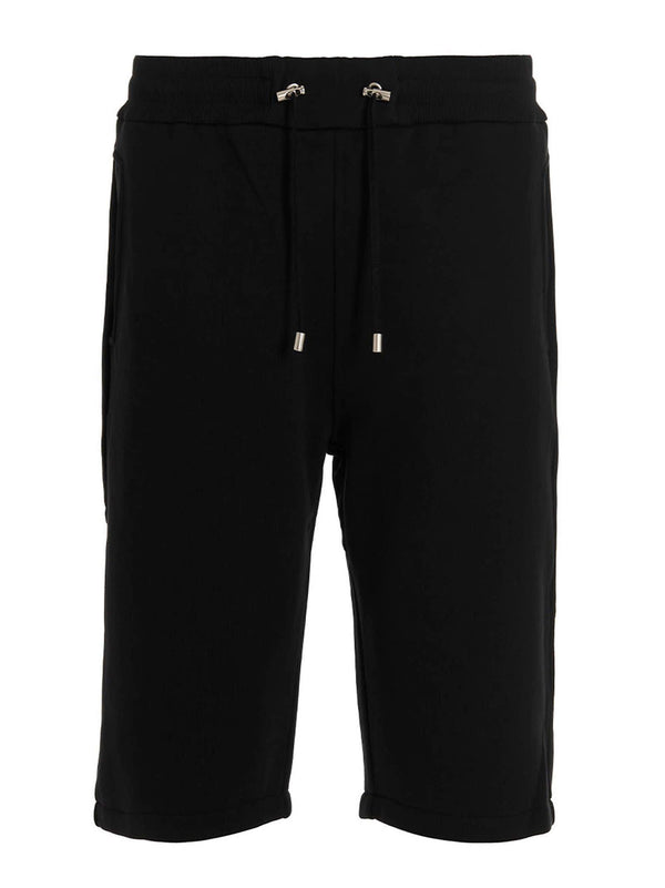 Balmain Flocked Logo Bermuda Shorts - Men - Piano Luigi