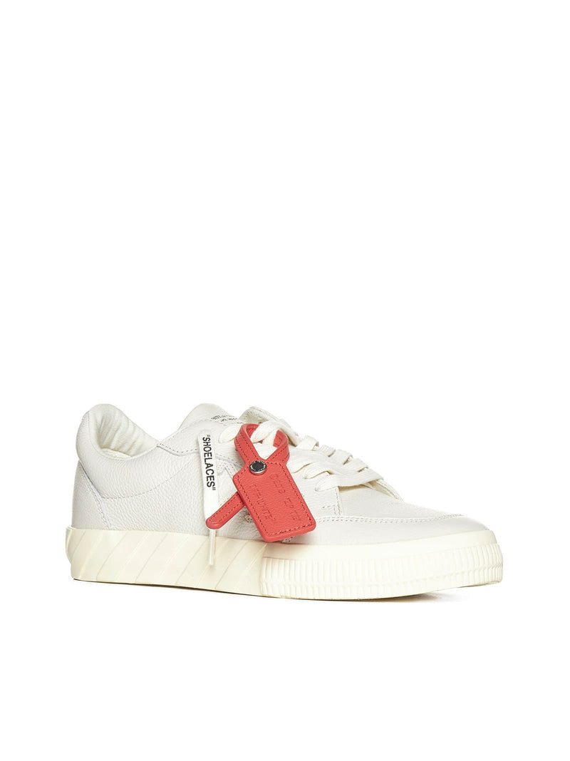 Off-White Low Vulcanized Leather Sneakers - Women - Piano Luigi