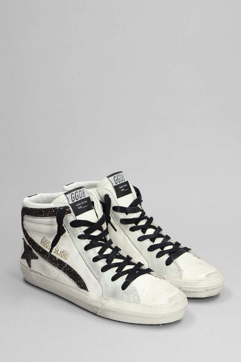 Golden Goose Slide Sneakers In White Leather - Women - Piano Luigi