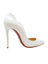 Christian Louboutin White Patent Leather Hot Chick 100 Pumps - Women - Piano Luigi