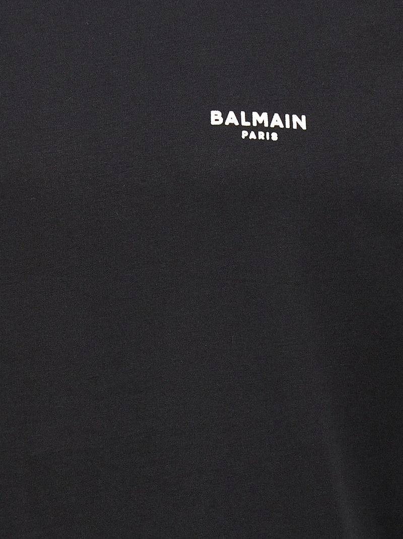 Balmain Flocked Logo T-shirt - Men - Piano Luigi