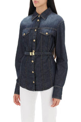 Balmain Belted Denim Shirt - Women - Piano Luigi