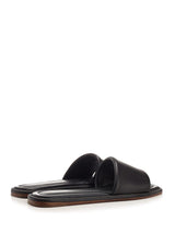 Brunello Cucinelli Low Band Sandal In Black Leather - Women - Piano Luigi