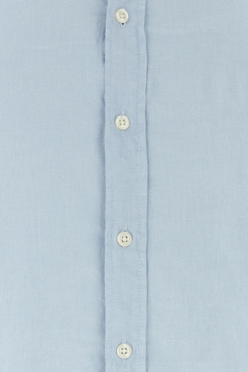 Woolrich Light-blue Linen Shirt - Men - Piano Luigi