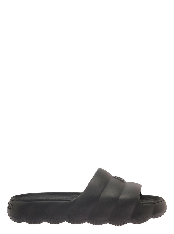 Moncler lilo Black Slides In Quilted Rubber Woman - Women - Piano Luigi