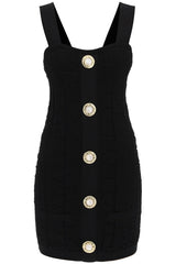 Balmain Knitted Mini Dress With Monogram - Women - Piano Luigi